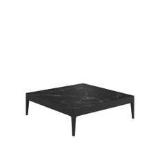 Gloster - Grid Square Coffee Table, Frame Meteor, Nero Ceramic Top - Soffbord utomhus