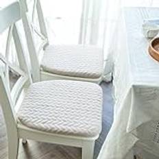White,6 Pack,Care Spring Sittdynor för matstolar, halkfria köks sittdynor med knytband och kiselgel partiklar, tvättbara mjuka stolsdynor i linne för trädgårdskontoret