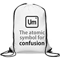Um Atomic symbol för förvirring kemi logotyp gymväska ledig dragskoväska vit, Vitt, En storlek,