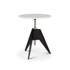 Tom Dixon - Screw Café Table, Rund toppskiva i marmor Ø60 - Vit - Matbord