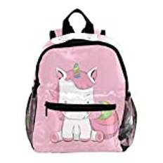 Mini ryggsäck packväska rosa enhörning sött mode, Multicolor, 25.4x10x30 CM/10x4x12 in, Ryggsäckar