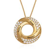 Twist Circle Halsband med Zirconia i 18k guld vermeil