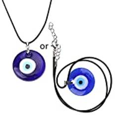 Yushu - Lucky Blue Eye halsband, onda ögat hänge halsband, turkiskt onda ögat för skydd och välsignelse, för män kvinnor, hänge gåvor till henne, kvinnor hänge smycken