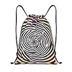 OdDdot Sugar Skull dragsko ryggsäck för kvinnor hållbar lätt design bra för dragskoväskor för gymmet resor, Spiral optisk illusion Gif, Small