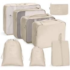 Packningskuber Bagagepackningsorganisatörer för resetillbehör Off white