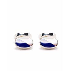 Aspinal Of London - ovala tvåfärgade manschettknappar - herr - metall - one size - Blå