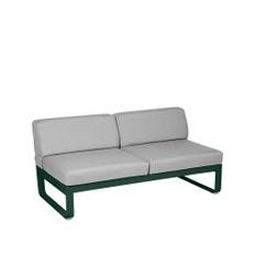 Fermob Bellevie Central modulsoffa 2-sits cedar green, flannel grey dyna