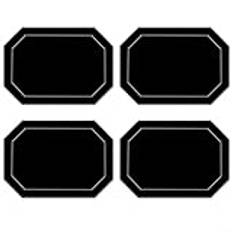 Uppsättning av 4 rektangulära matbord i PU-läder mörkrosa och ljusgrå (svart)