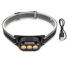 SWZA LED Headlamp USB Rechargeable with 3 Gear High Brightness, for Outdoors, Camping, Running, Storm Survival (Batteries Included)