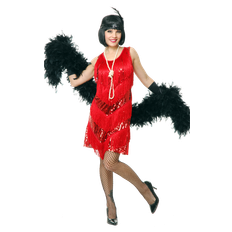Womens 1920s Jazzy Red Flapper Costume - Size 10-12