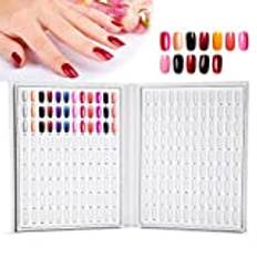 216 pinnar Nail Art Display Nail Polish Color Chart Plates Nail Gel Color Chart Nail Polish Display Chart Book Nail Art Display Shelf (White)