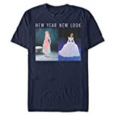 Disney Unisex Cinderella New Year Look Organic kortärmad T-shirt, marinblå, S