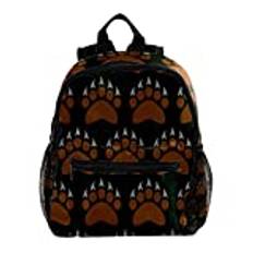 Grizzly björn klo brun söt mode mini ryggsäck packväska, flerfärgad, 25.4x10x30 CM/10x4x12 in, Ryggsäckar