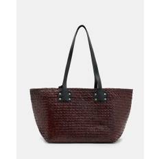 AllSaints Mosley Straw Tote Bag,, Peat Brown, Size: One Size