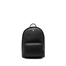 Emporio Armani - ryggsäck med logotyp - herr - skinn från bagge/polyamid/polyester/polyester/polyuretan - one size - Svart