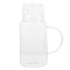 GREENADSCAPE 1 Set Kallvattenflaska Lemonad Kanna Glas Kanna Med Lock Glas Vattenflaska Glas Kanna Kall Vatten Flaska Bärbar Vatten Kanna Dryck Kanna Kanna Glas Vatten Behållare