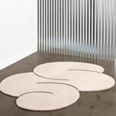 Oregelbunden form linje områdesmatta, ultramjuk söt matta, halkfri tvättbar modern geometrisk matta för hem kontor flicka lekrumsmatta (färg: beige, storlek: 120 x 160 cm (47,2 x 63 tum)
