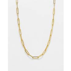 ASOS DESIGN – Guldfärgat halsband med öppna länkar i vattentåligt, rostfritt stål - No Size