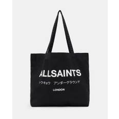 AllSaints Underground Logo Printed Tote Bag,, Black/Chalk, Size: One Size