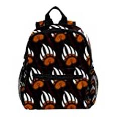 Grizzly björn klo orange söt mode mini ryggsäck packväska, flerfärgad, 25.4x10x30 CM/10x4x12 in, Ryggsäckar