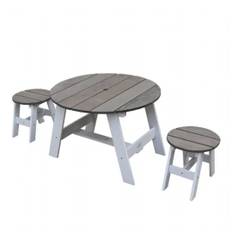 Picknickbord och stolar grå/vit, 3 delar AXI picknickbord 935384