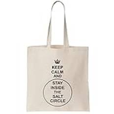 Keep Calm And Stay Inside The Salt Circle Canvas Tote Bag