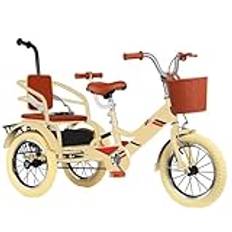 Stora trehjuliga trampcyklar med uppblåsbart hjul, 3-12 år gammal tandemcykel, barntrikes med körhandtag för föräldrar, dolt förvaringsfack för säten, 3-hjulig cruisercykel, främre bakkorg