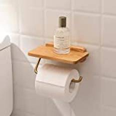 Toalettpappershållare av trä, toalettpappershållare med hylla, klorrullhållare borrskruvar installationsmetod, toalettpappershållare, toalettrullhållare toalettrullehållare för badrum, kök
