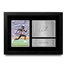 HWC Trading FR A4 Carl Lewis USA Olympics Gåvor Tryckta Signerade Autografbilden För Olympiska Memorabilia Fans - A4 Inramad