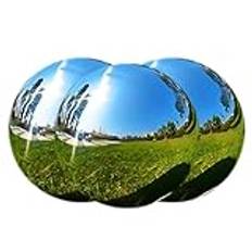 XJKLBYQ Rostfritt stål bollspel 13,8 cm spegel polerad reflekterande sfär sömlös ihålig glob 3 st, spegel polerad ihålig boll