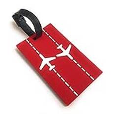Runway Planes 2D mjuk PVC bagagelapp | flera färger | aviamart®, Röd/vit (Röd) - AVM-PVC-PLANE-RED-W