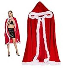 Halloween Props Christmas Halloween Cape Cloak Make Up Ball Prop Red Santa 150cm Hooded Cape Women Costume