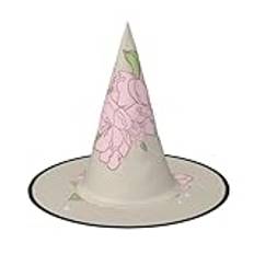 Siulas Halloween häxa hatt kostym häxor hattar för kvinnor, uppdelad persika blommor häxa keps tillbehör för julfest, svart