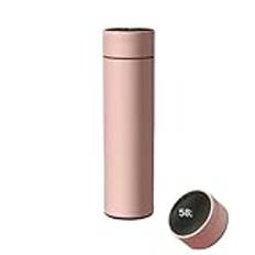 YIMAIZYY Kopp 500 ml smart vattenflaska rostfritt stål termos temperaturvisning läckagesäker vakuumflaskor kaffekopp mjölkmugg – 480 ml – rosa