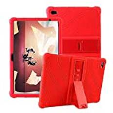 YGoal fodral för Huawei MediaPad M5 Lite 10 – lätt, barnvänligt, stötsäkert skyddande silikonfodral för Huawei MediaPad M5 Lite 10,1 tum 2018, röd