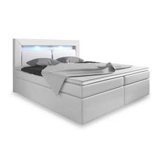 Cloud47 Komplett Sängpaket Pisa 140x200 med Förvaring+LED Sänggavel - Vit