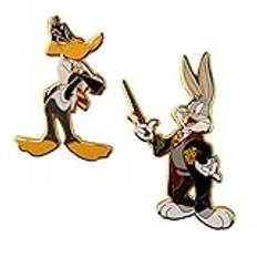 Cinereplicas - Set med 2 stift i mettal Bugs Bunny et Daffy Duck à Poudlard ~5cm - Licence Officielle