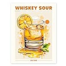 Whiskey Sour, USA 1860 Poster av TAlex 70 x 90 cm Gul Mat & Dryck Väggdekoration