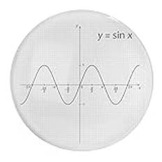 Diagram över matematisk funktion Sinus rund kylskåpsmagnet i glas söt kylskåpsklistermärke för skåp kontor 4 st