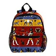 Söt mode mini ryggsäck pack väska antik egyptisk religion mönster, flerfärgad, 25.4x10x30 CM/10x4x12 in, Ryggsäckar