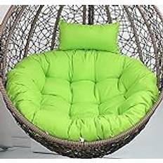 Egg Chair Cushions Replacements 6” Thicken Swing Chair Cushion Round Hammock Chair Seat Cushion,Garden Hanging Cushion Replacement with Headrest Pillow(Light Green,100CM/39.3inch)