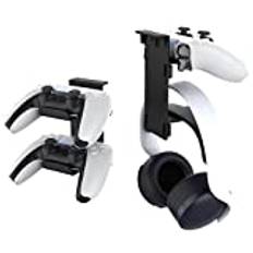 Gamepad Holder Headset Hanger Compatible for PS5/Xbox Series X, Game Controller Host Mount Hanger