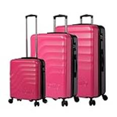 Totto - Hårda resväskor Set - Bazy - Deco Rose - Rosa - Tre storlekar Resväska - 360 Hjul - TSA System - Polyesterfoder, Rosa, Travel