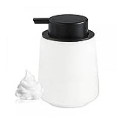 XUDREZ Skummande tvåldispenser, 40 ml söt keramisk badrum flytande lotiondispenser, diskmedel tvåldispenser för kök, påfyllningsbar skumpump handtvätt dispenser flaska (vit)