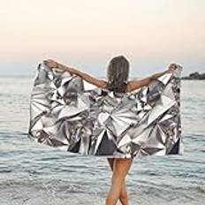AMINNU Glitter abstrakt diamant kristallmönster tryckt mikrofiber badhandduk är snabbtorkande, absorberande och lätt att bära. Lämplig för stranden, resor och hem.