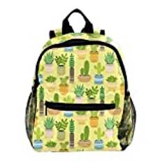 Mini ryggsäck pack väska kaktus krukväxt vackert sött mode, Multicolor, 25.4x10x30 CM/10x4x12 in, Ryggsäckar