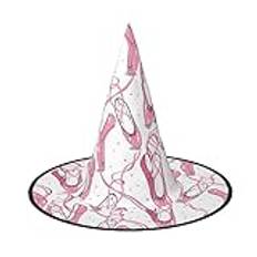 TyEdee Spöklik Halloween häxa hatt, magisk keps, för halloween dekoration, cosplay, kostymtillbehör - rosa balettskor