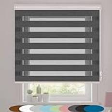 Mörkläggningsrullgardiner för Windows 65 x 220 cm UV-skydd Rullgardin med rak kant med Installera tillbehör för vardagsrum, Mörkgrå