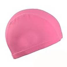 Badmössa for män Stretchhörselskydd for kvinnor Långt hår Poolmössa Smal badmössa (Color : Light pink)