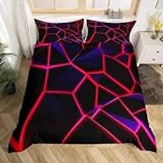 Diamant king size påslakanset mjuk mikrofiber geometriska moderna sängkläder 3D med dragkedja påslakan 230 x 220 cm och 2 örngott, F6856
